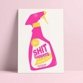 Postkaart Shit happens / Studio Inktvis